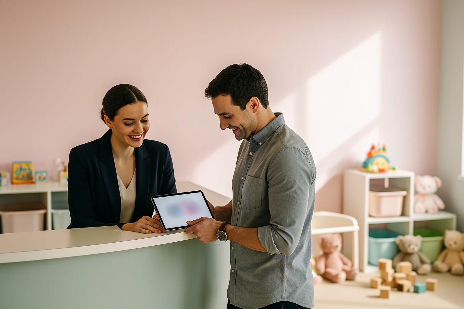 A clinic front desk team in a software onboarding session