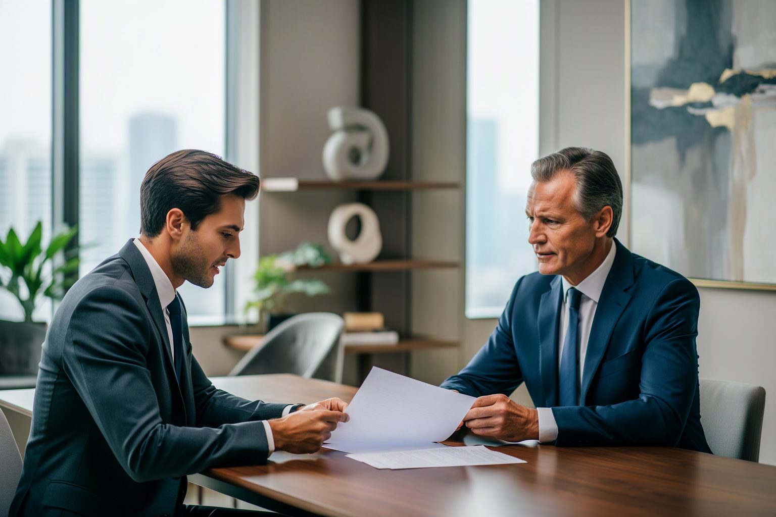 An advisor presenting a proposal to a wealth management partner