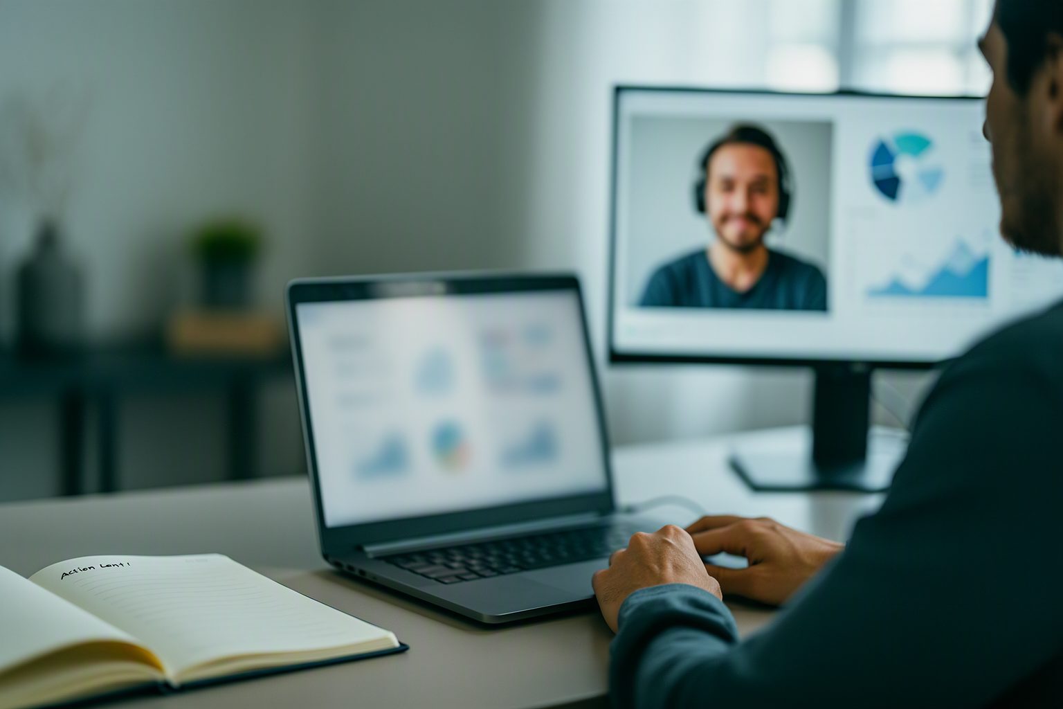 An analytics consultant following up on client actions