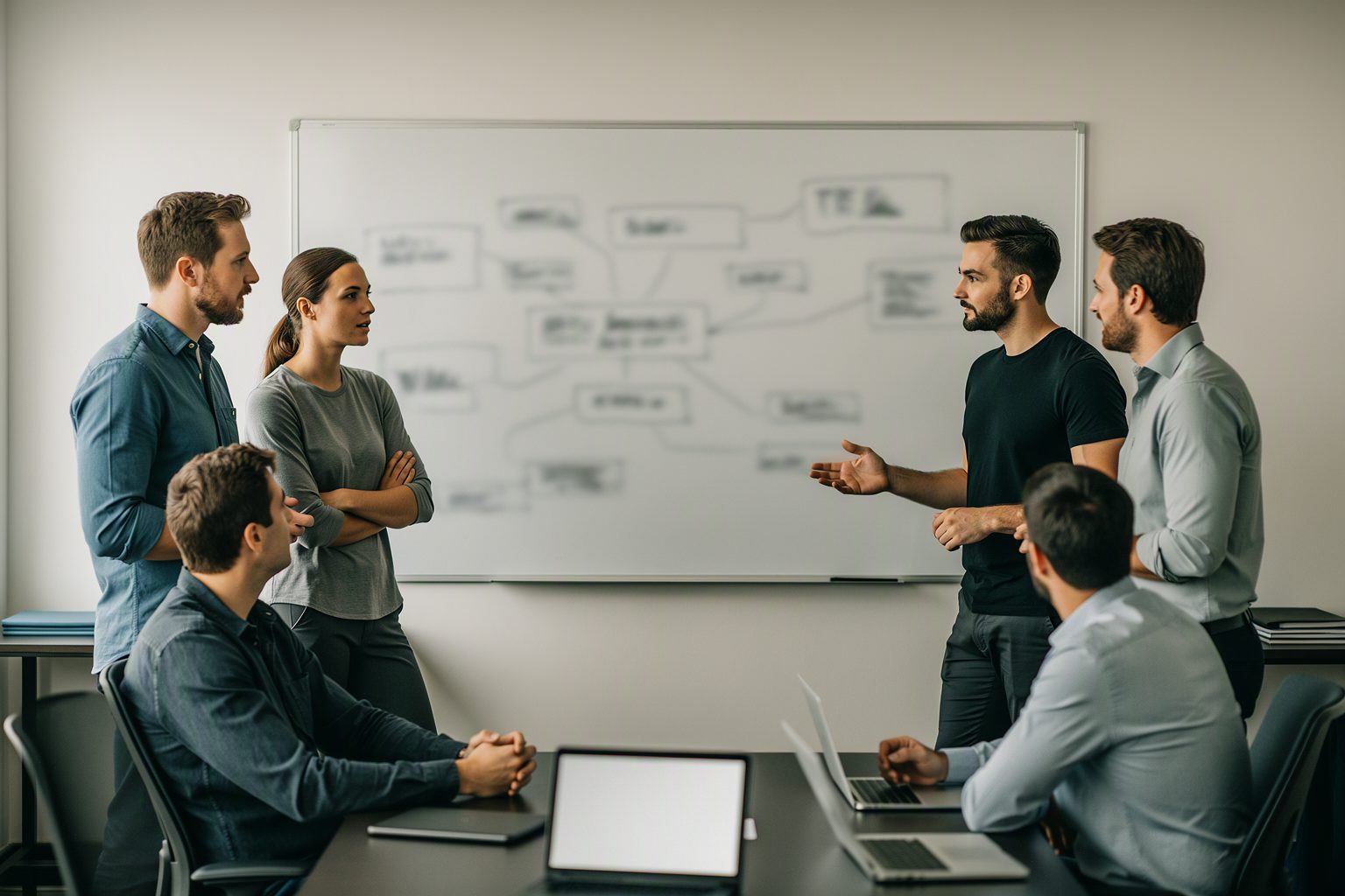 Analysts agreeing a metric definition with a client data lead