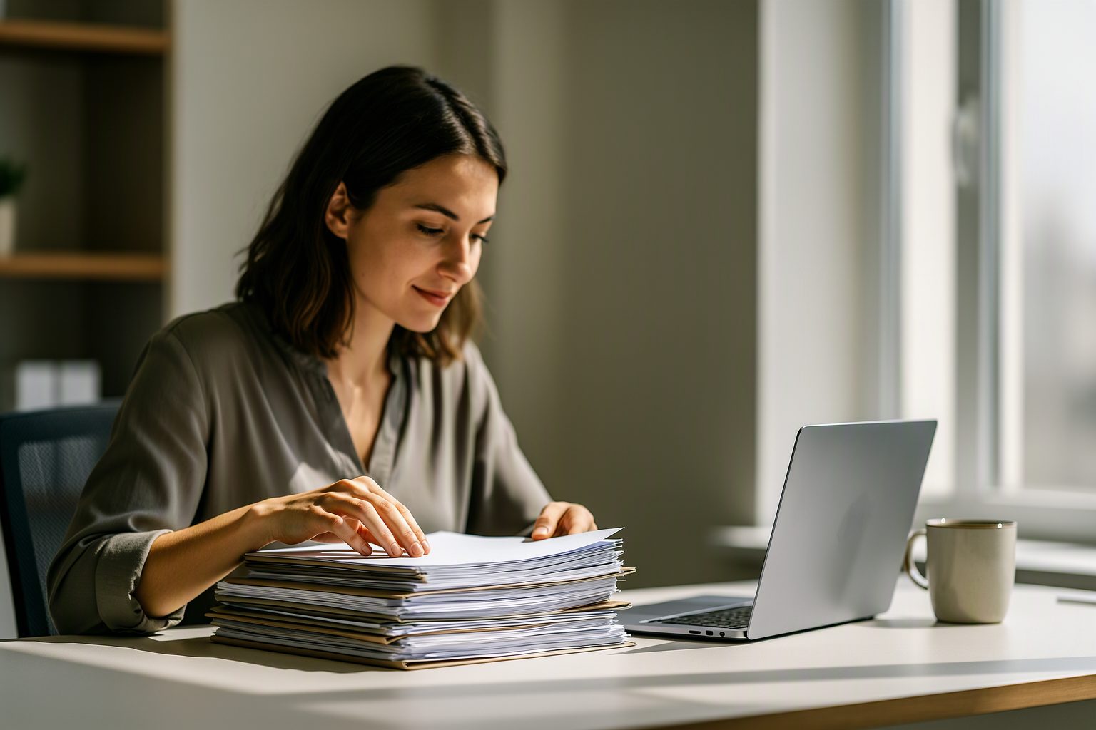 An onboarding coordinator checking start documents