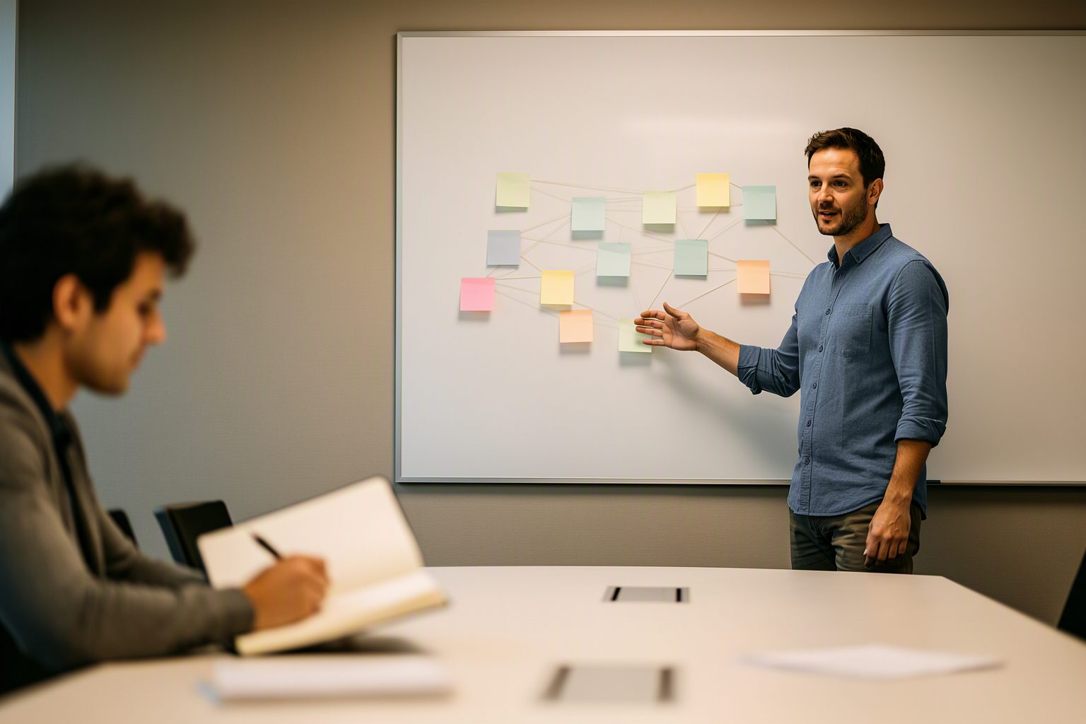 A program director reviewing cross-team dependencies