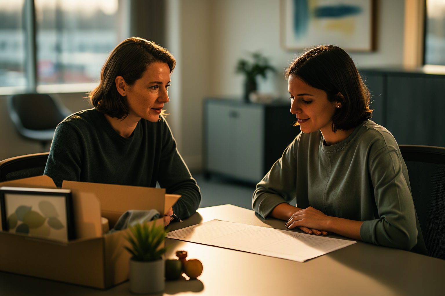 An outgoing association staff member handing an account over to a new owner